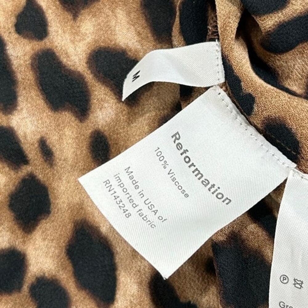 Reformation Violet Leopard Print Blouse Size Medium - Picture 3 of 5